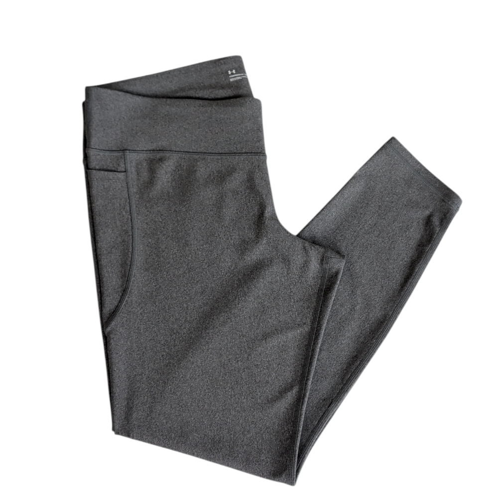 Under Armour Compression High Rise Capri Leggings XXL Heathered Gray Side Pocket